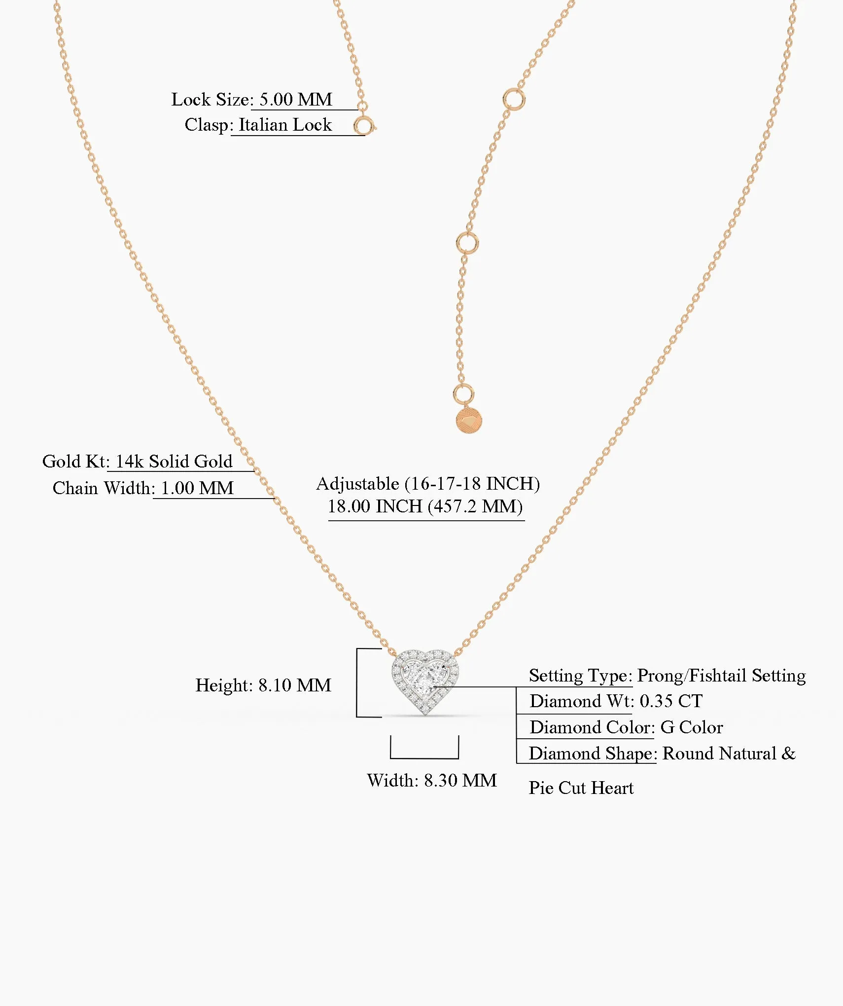 Heart-Shaped Diamond Necklace