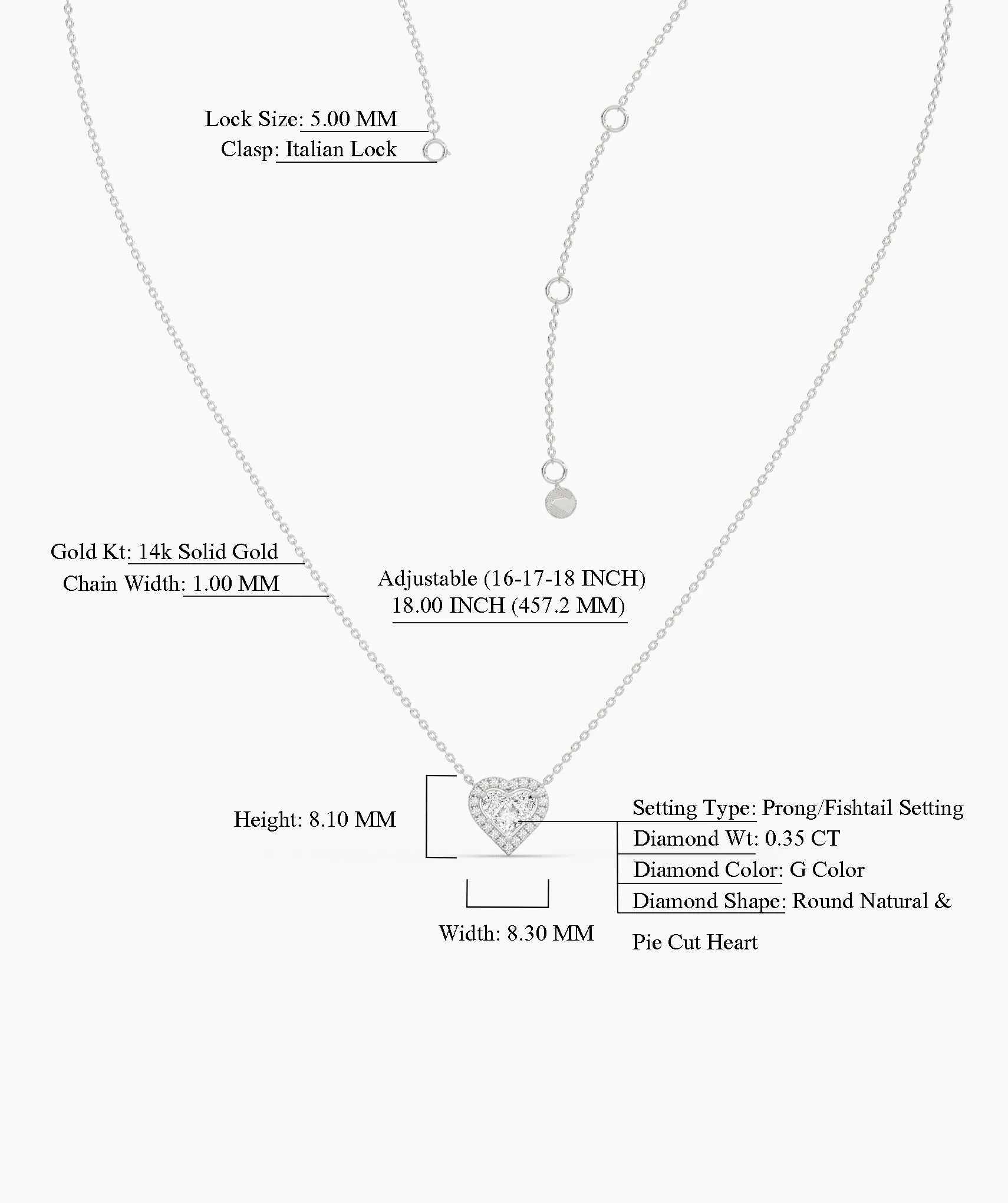 Heart-Shaped Diamond Necklace