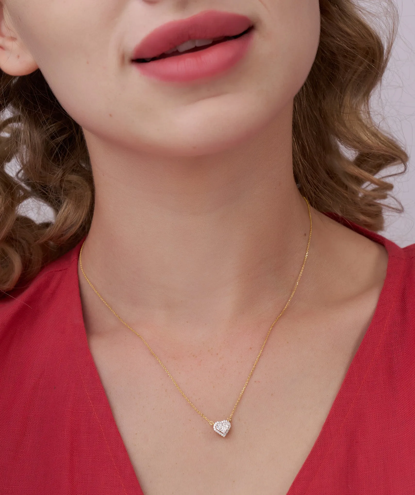 Heart-Shaped Diamond Necklace