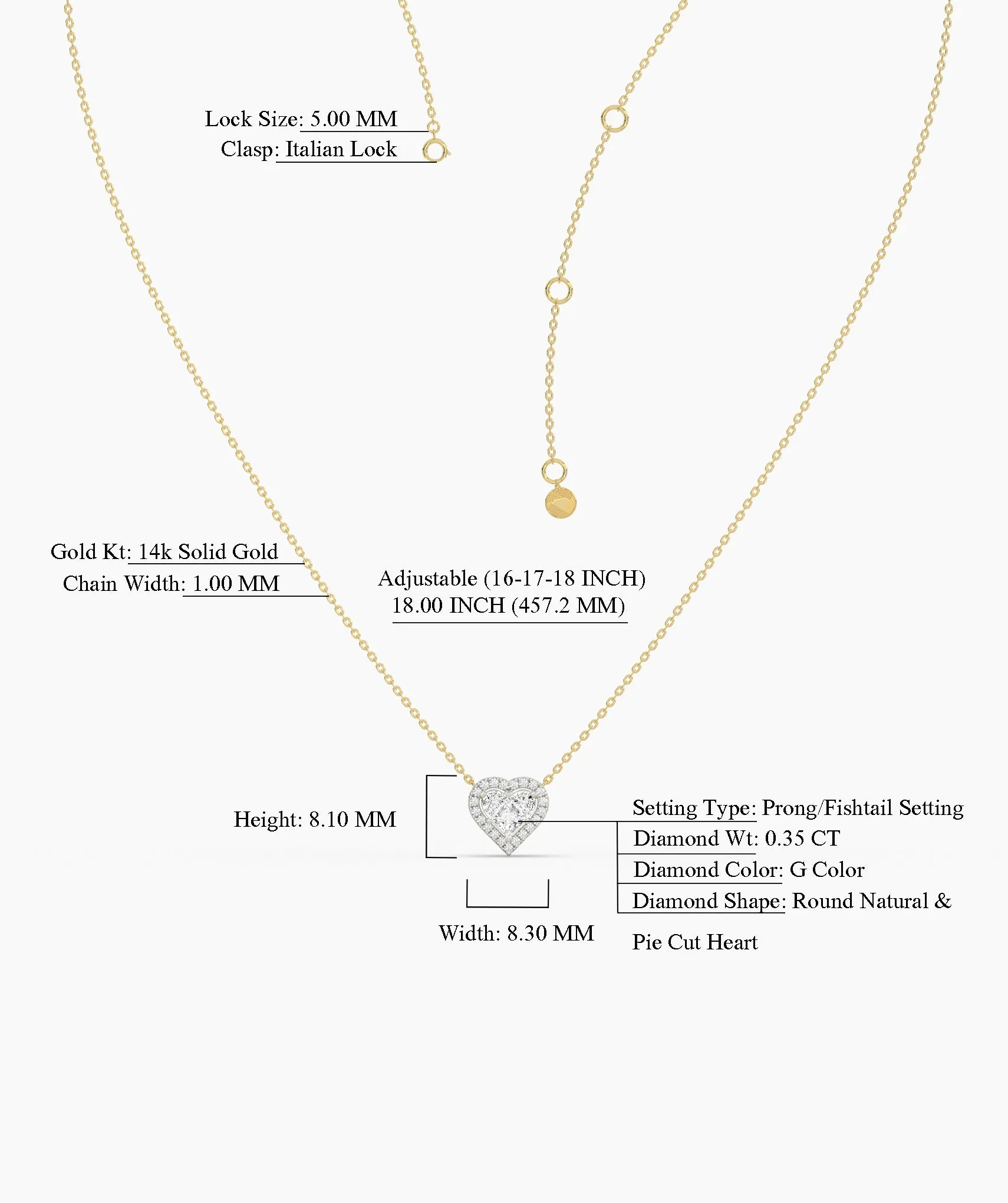 Heart-Shaped Diamond Necklace