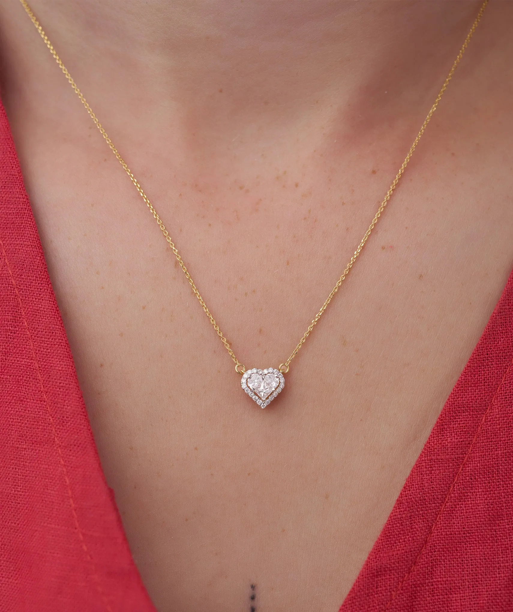 Heart-Shaped Diamond Necklace