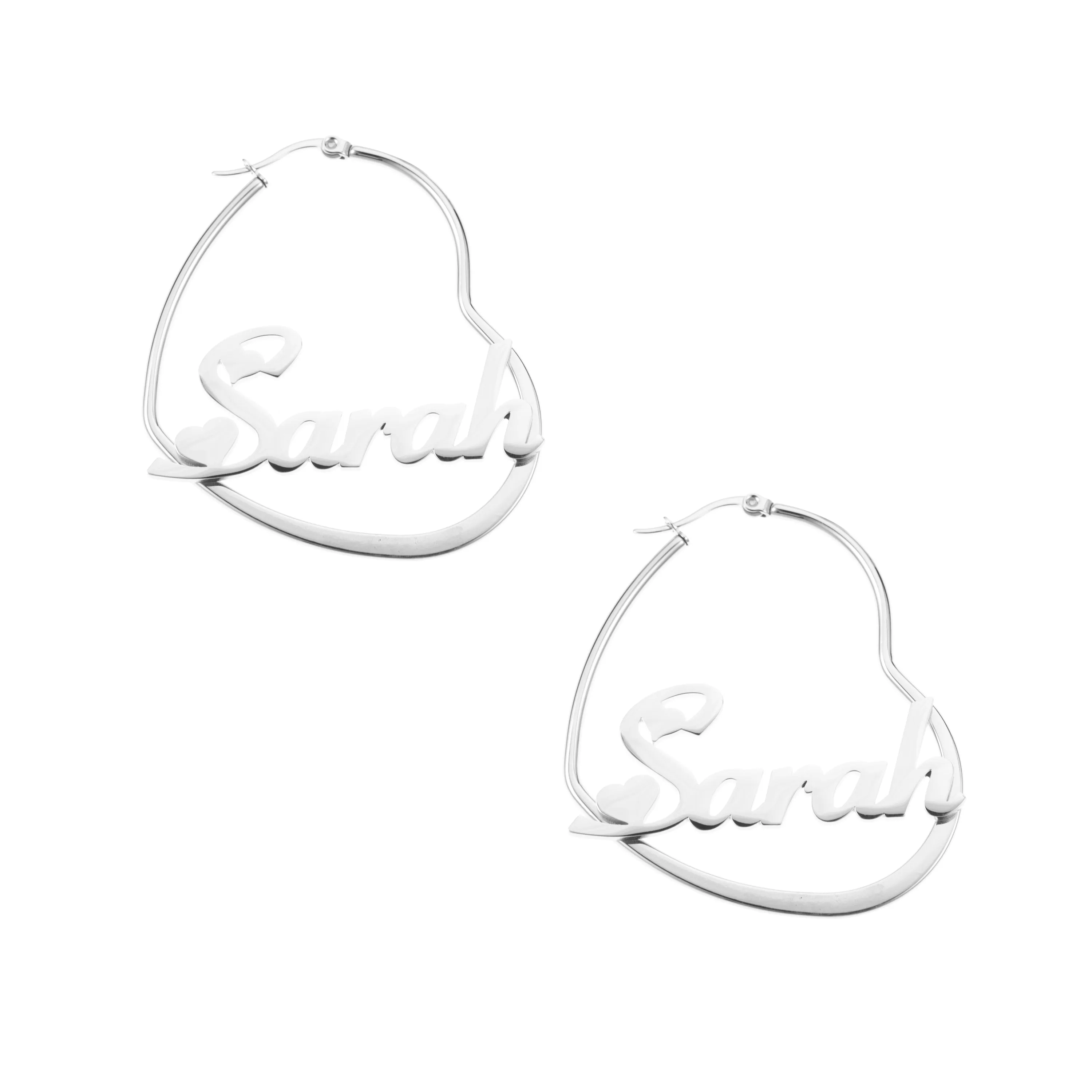 Heart-Shaped Hoop Earrings