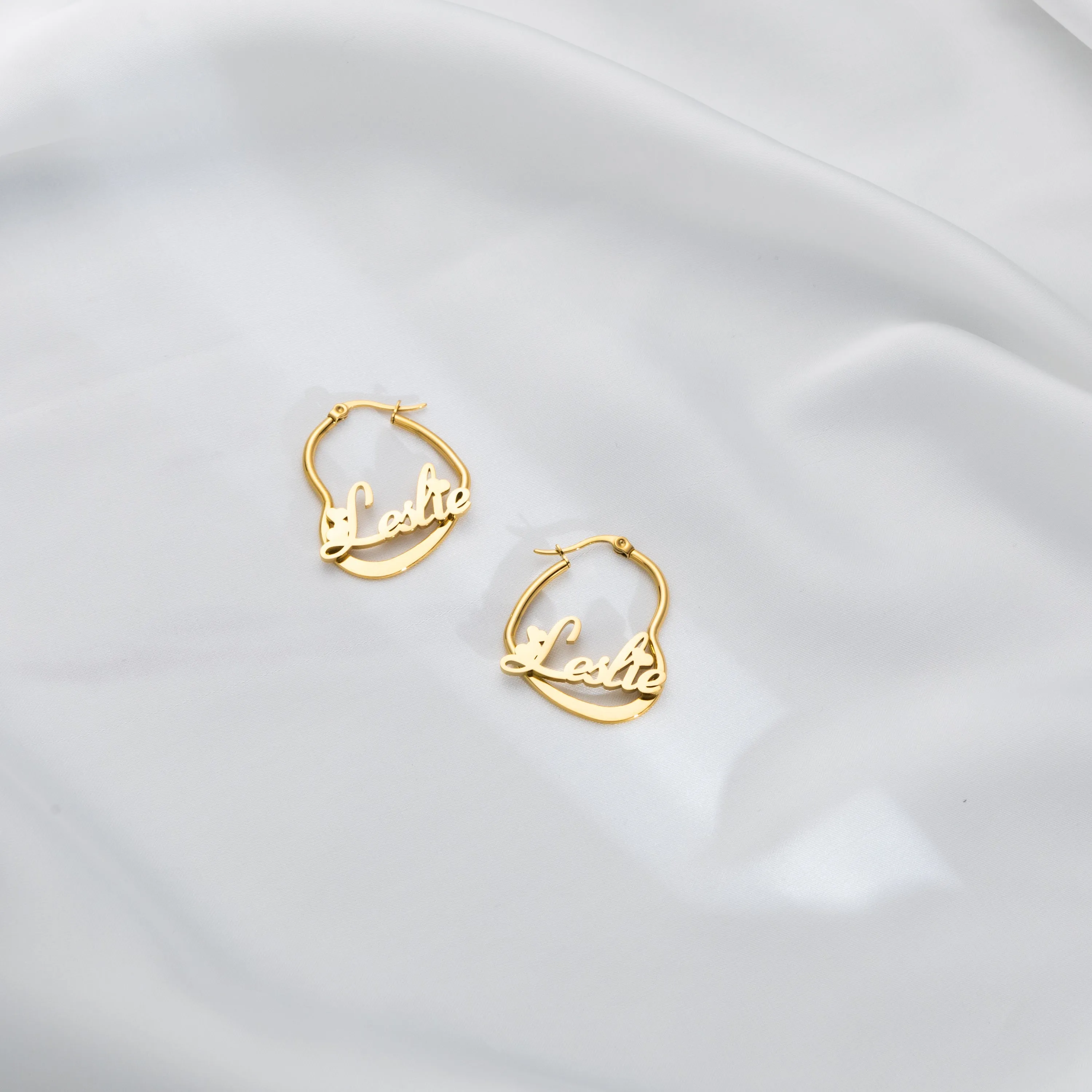 Heart-Shaped Hoop Earrings