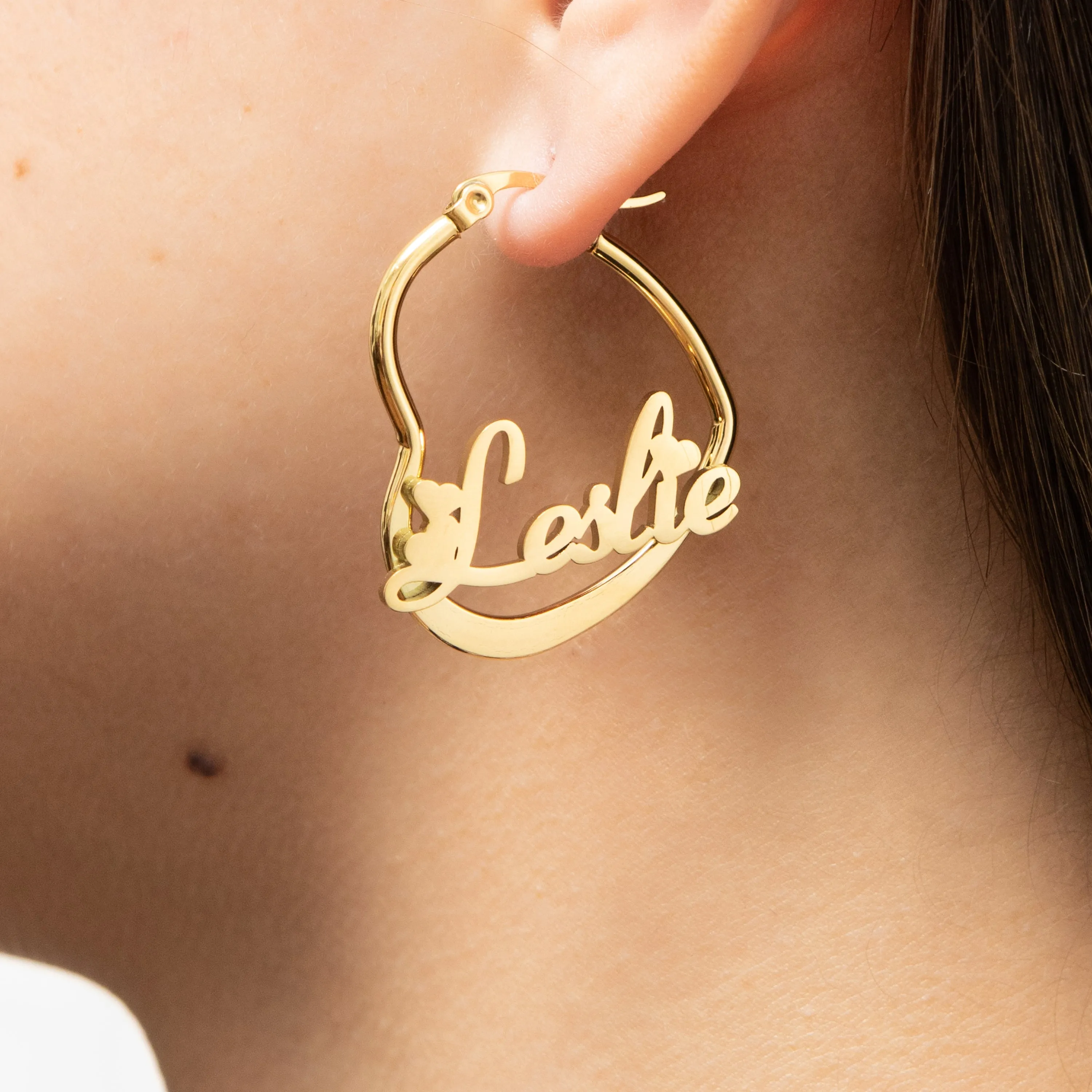 Heart-Shaped Hoop Earrings