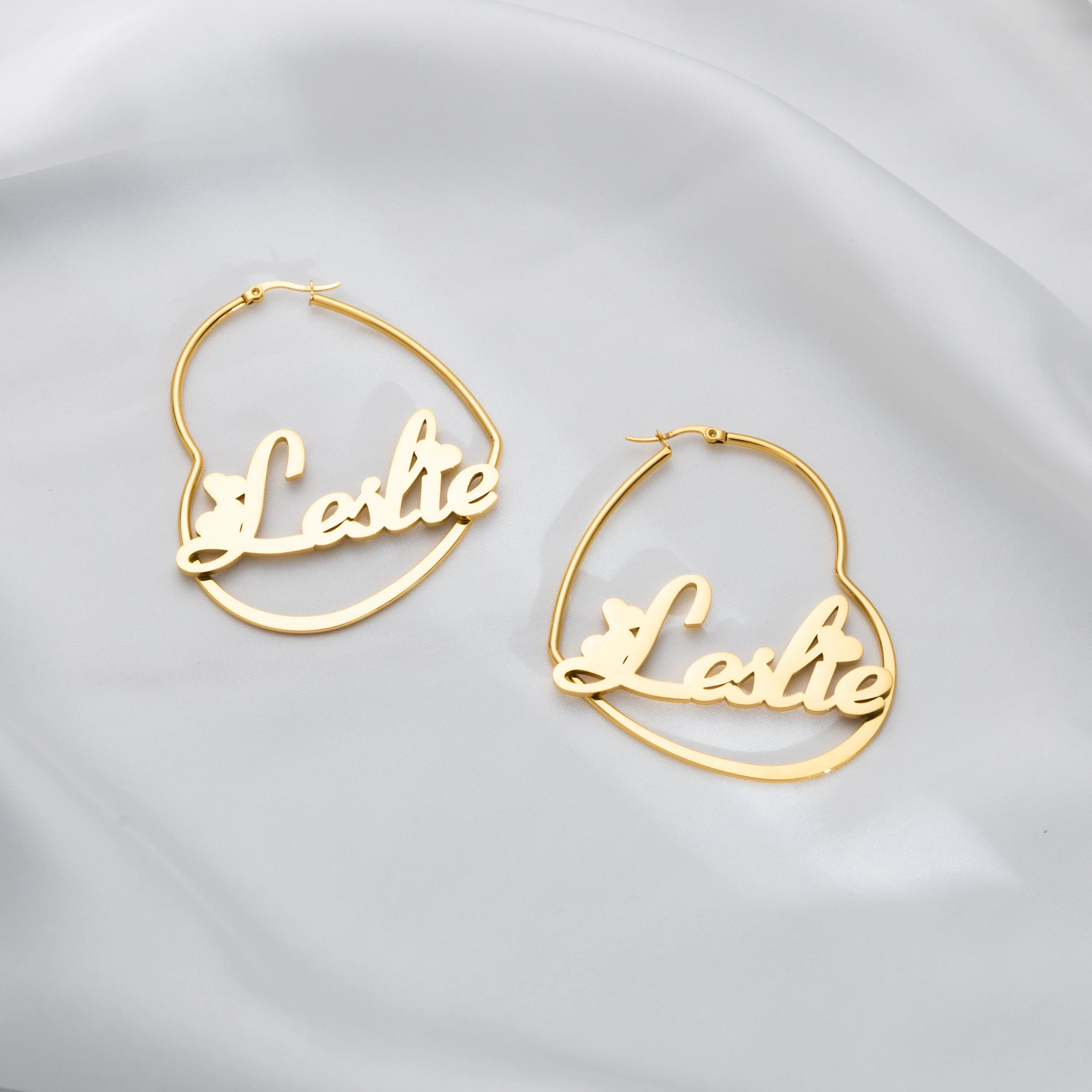 Heart-Shaped Hoop Earrings