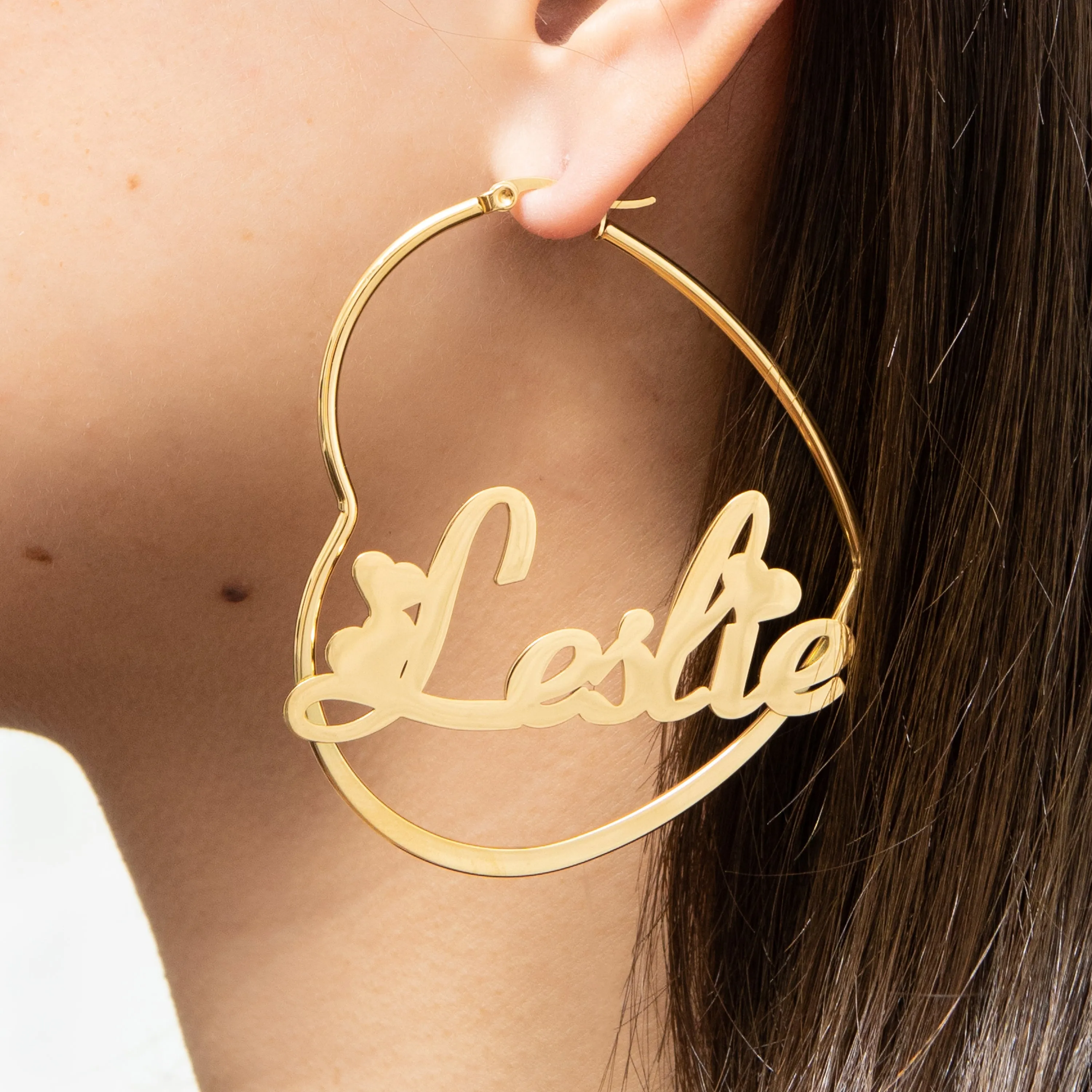 Heart-Shaped Hoop Earrings