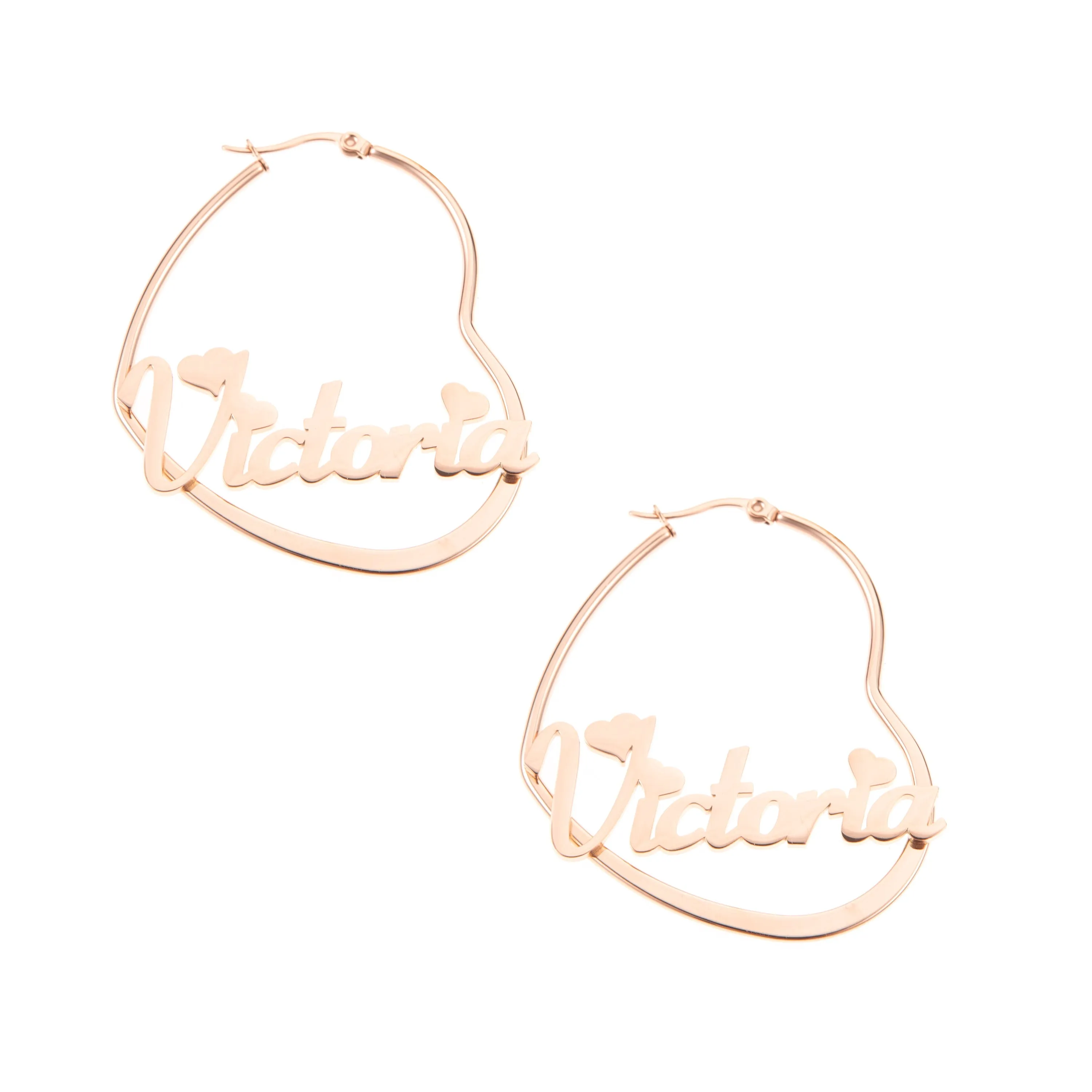 Heart-Shaped Hoop Earrings