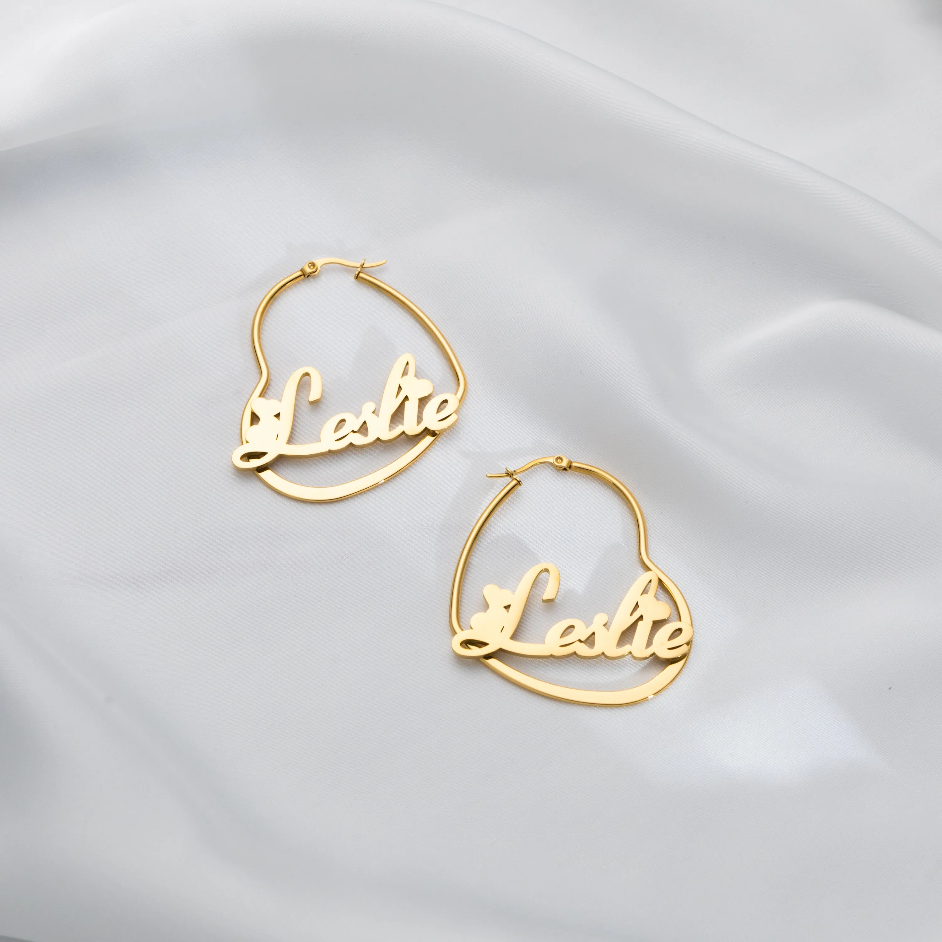 Heart-Shaped Hoop Earrings