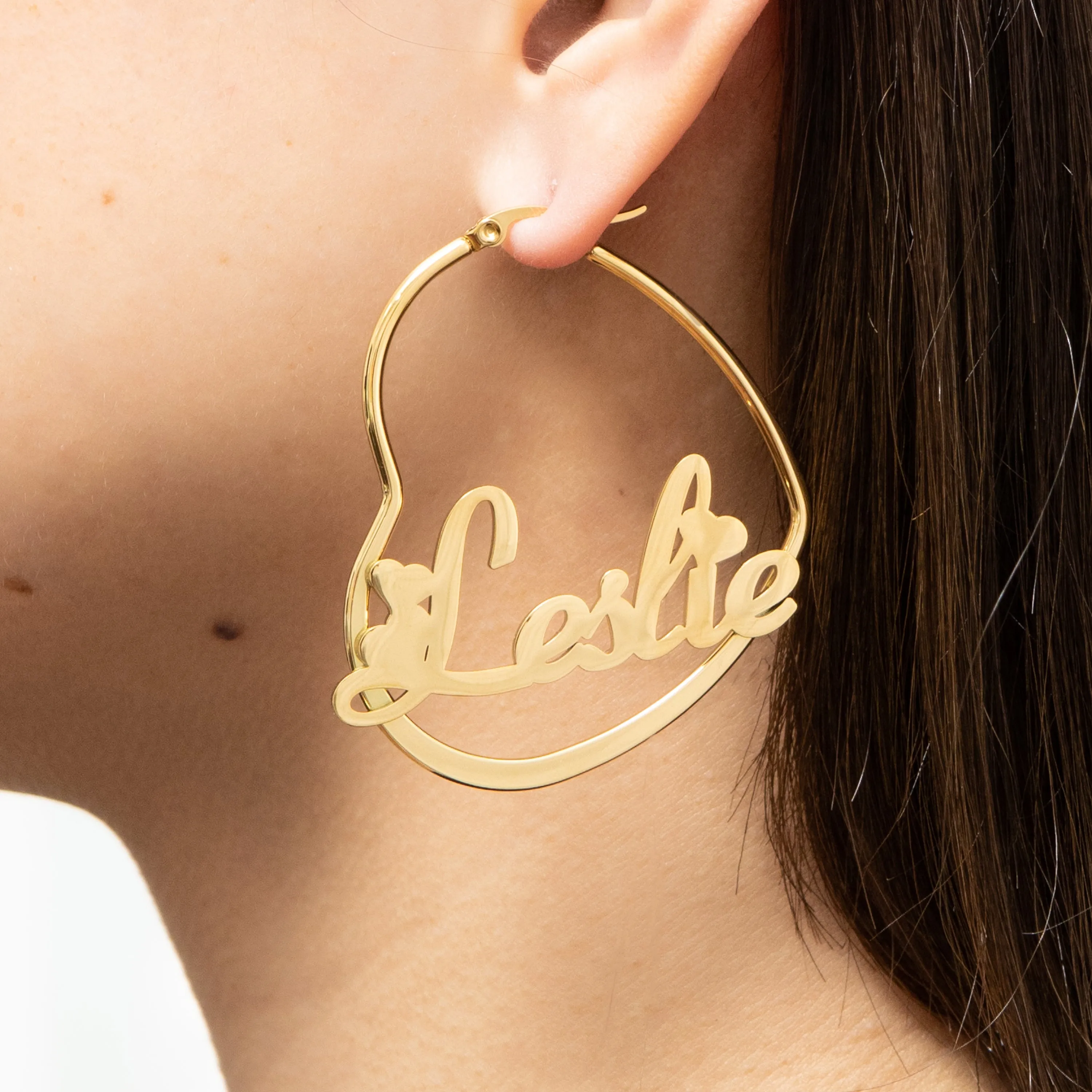 Heart-Shaped Hoop Earrings