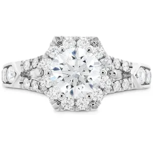 Hearts On Fire Hexagonal Split Shank Diamond Engagement Ring