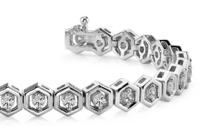 Hexagon Link Diamond Bracelet with 2.60 ct.(finished) 3mm