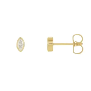 HJ Diamond marquise 14kt yellow gold studs