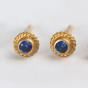 Holly Blue Sapphire Studs in 20K Peach Gold