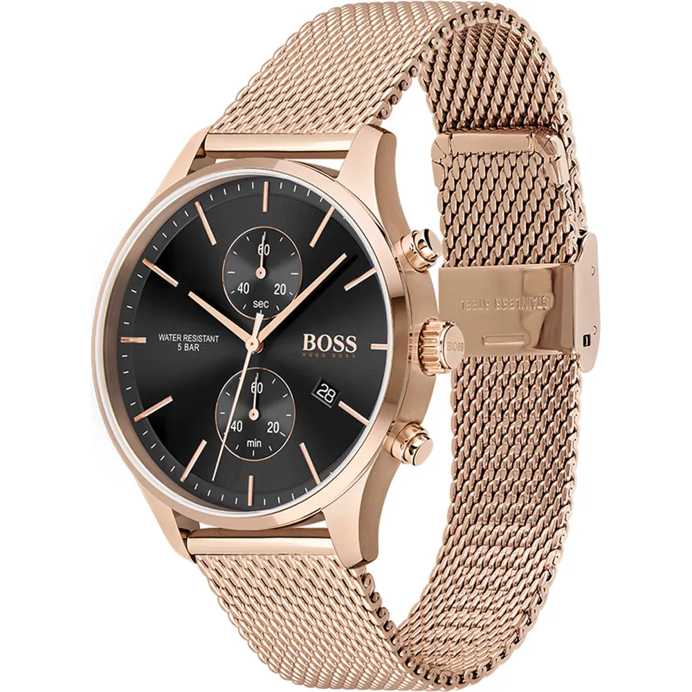 Hugo Boss Associate Rose Gold Mesh Men's Watch 1513806