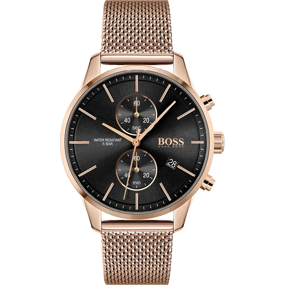 Hugo Boss Associate Rose Gold Mesh Men's Watch 1513806