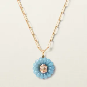 Hura Pendant Blue Opal Morganite