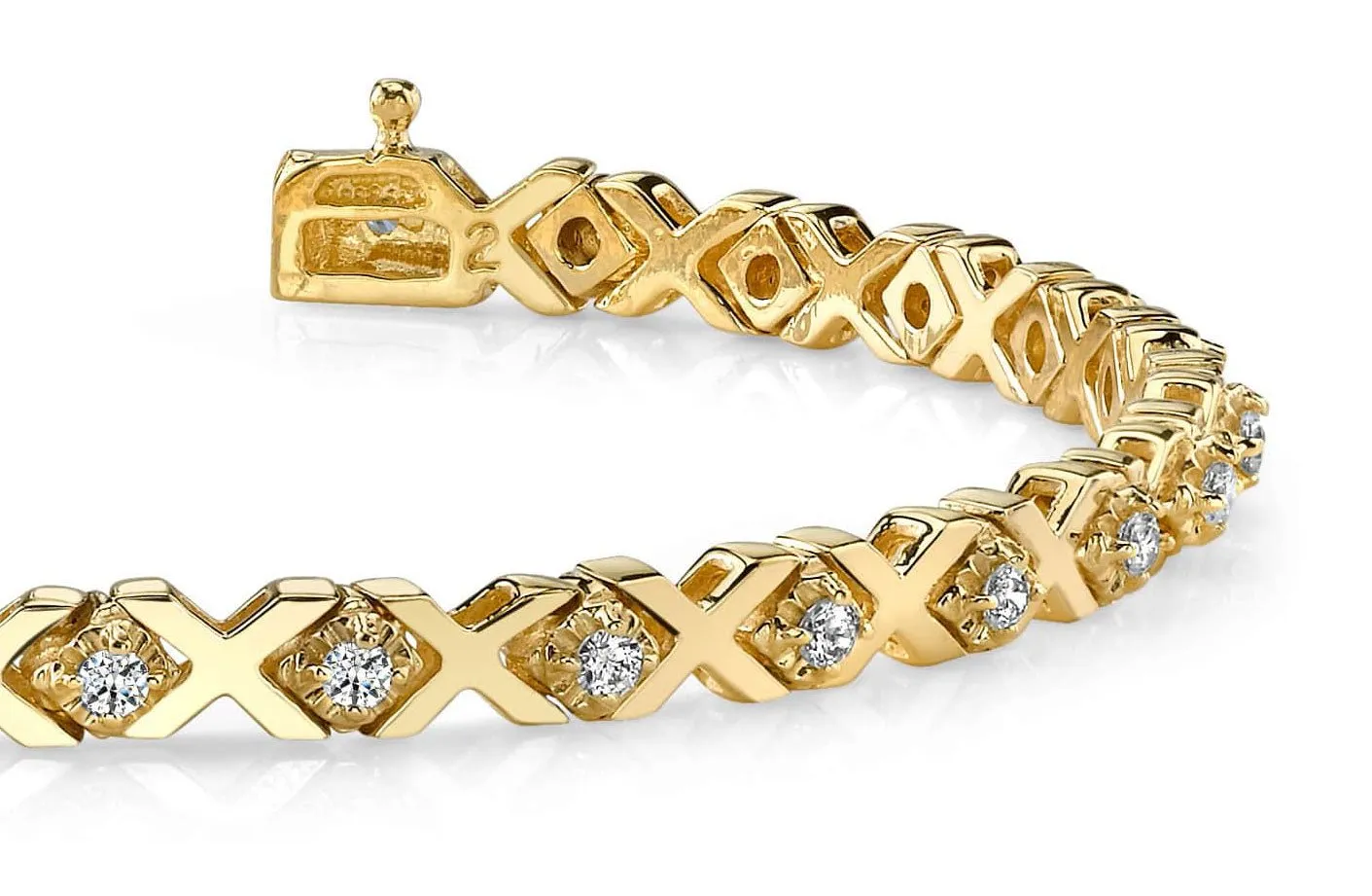 Illusion X And Diamond Bracelet with 0.66 ct.(finished) 1.5mm