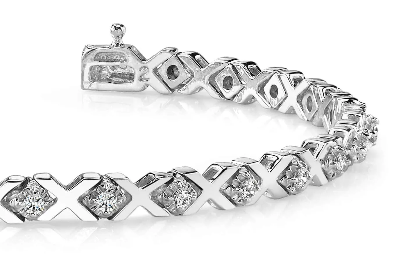 Illusion X And Diamond Bracelet with 0.66 ct.(finished) 1.5mm