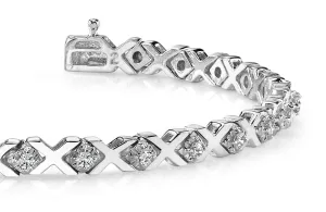Illusion X And Diamond Bracelet with 0.66 ct.(finished) 1.5mm