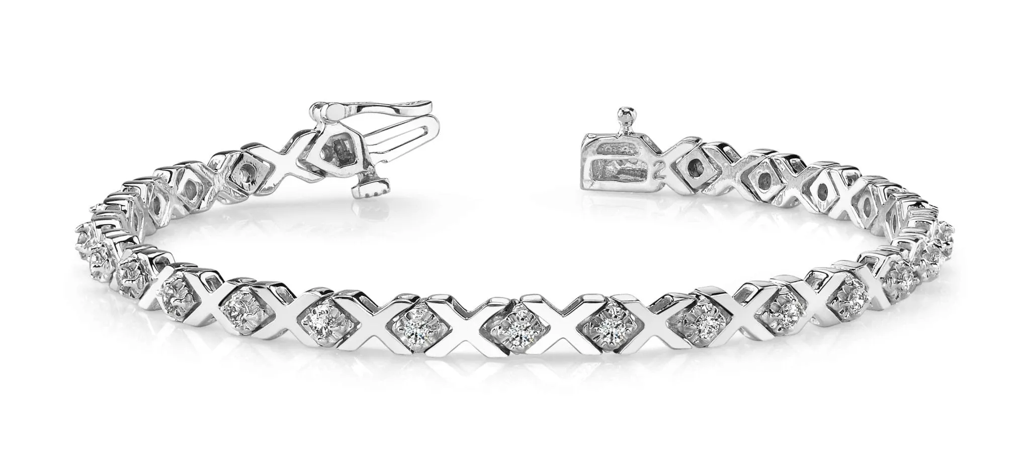 Illusion X And Diamond Bracelet with 0.66 ct.(finished) 1.5mm