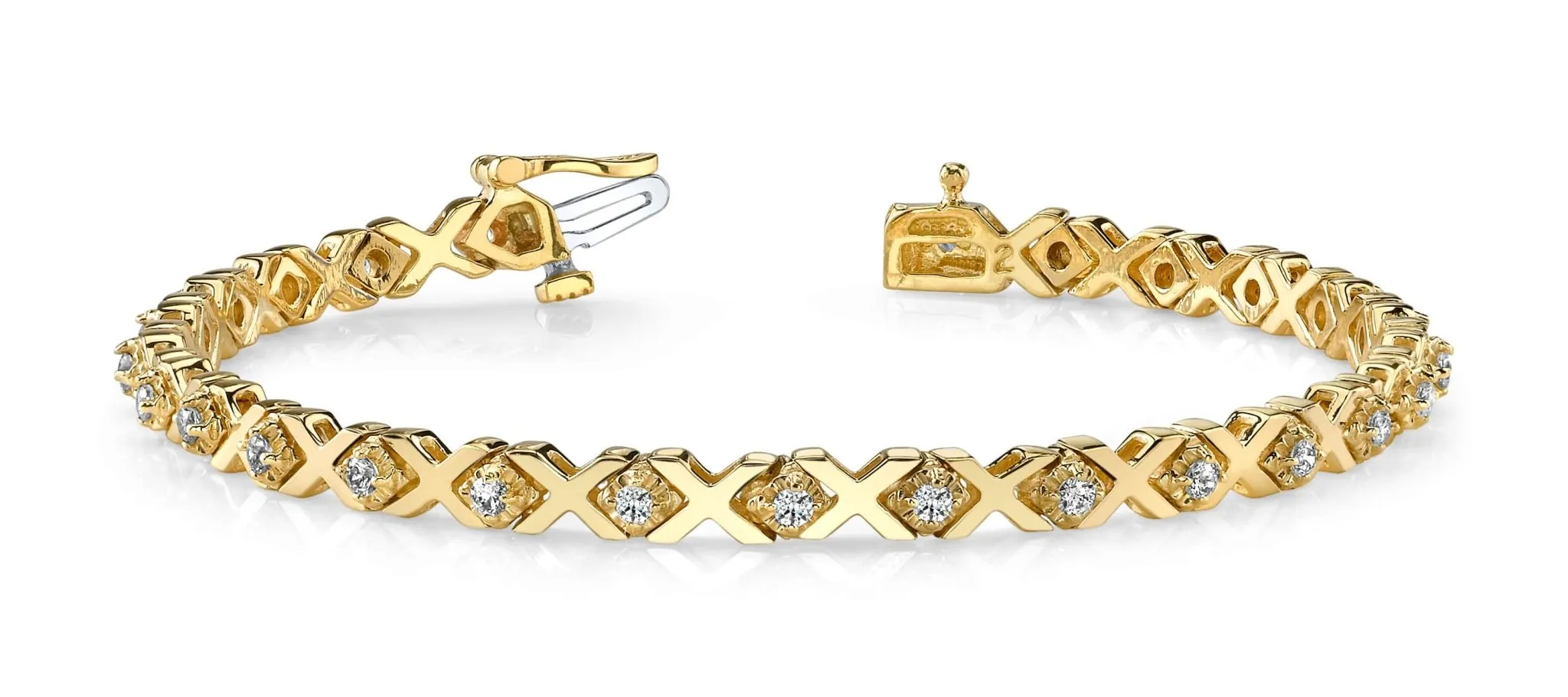 Illusion X And Diamond Bracelet with 1.27 ct.(finished) 2.5mm