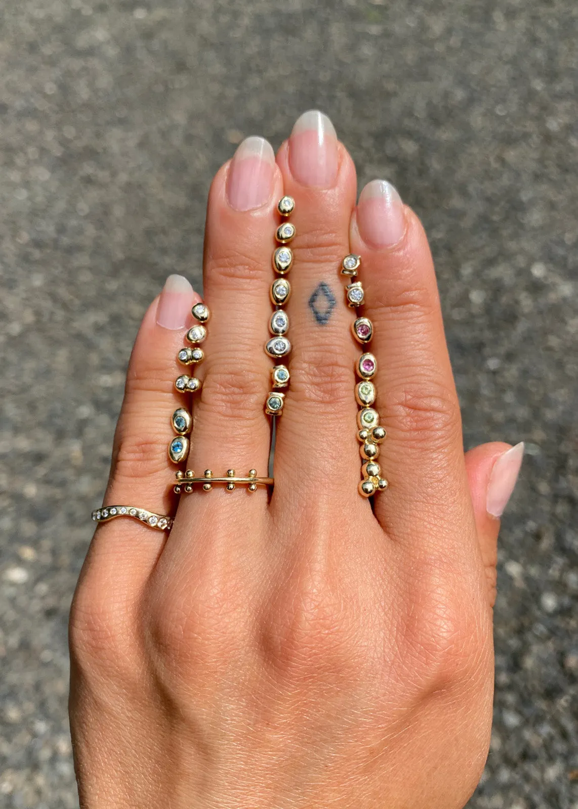 In Stock | Grey Diamond Mini Pebble Studs