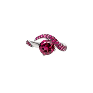 Interlocking Aurora Ring - 18ct White Gold & 2.20ct Rhodalite