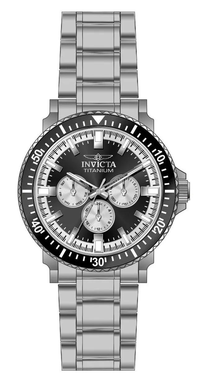 Invicta Stainless Steel Analogue Black Dial, Band Color Silver Men's Watch-47513