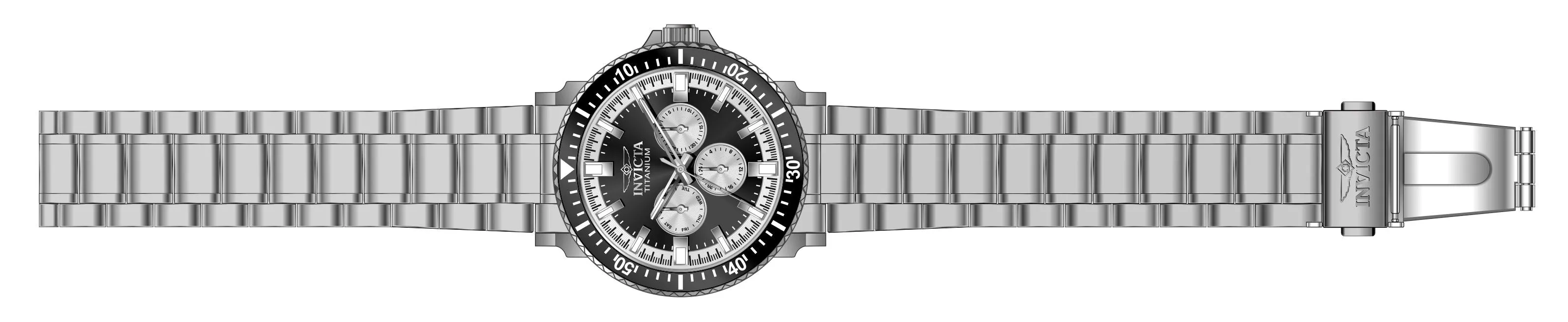Invicta Stainless Steel Analogue Black Dial, Band Color Silver Men's Watch-47513