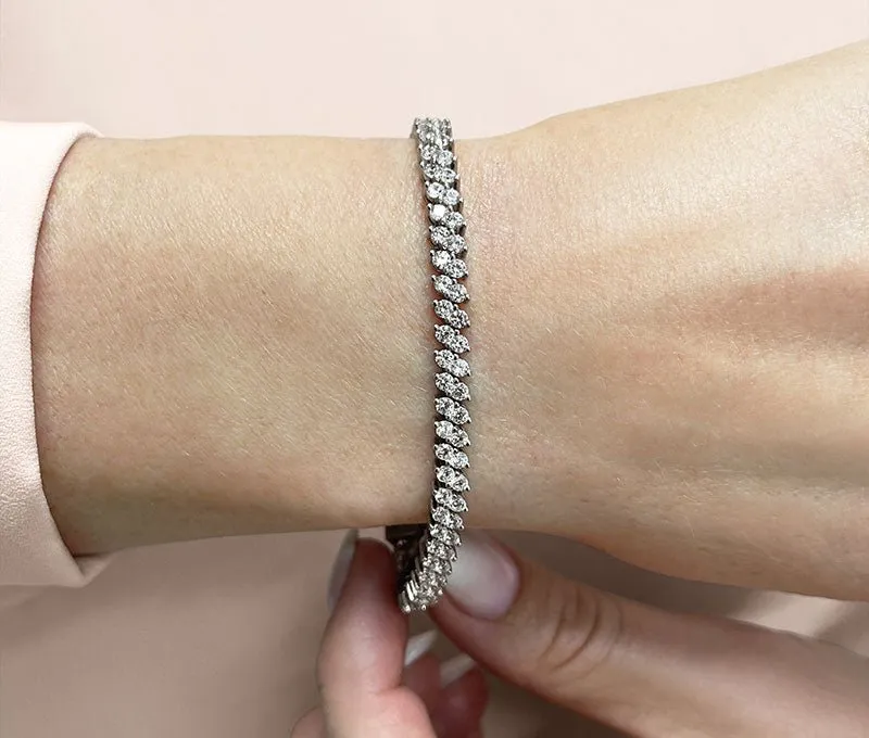 Italic Diamond Tennis Bracelet Lab-Grown Diamond with 6.15 ct.(finished) 2.5mm