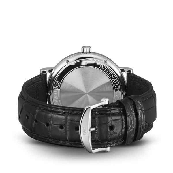 IWC Portofino Black Leather Strap Blue Dial Automatic Watch for Gents - IW356523