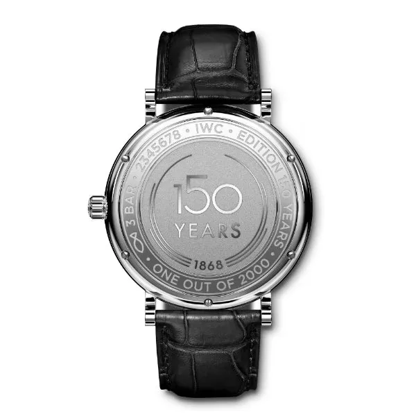 IWC Portofino Black Leather Strap White Dial Automatic Watch for Gents - IW356519