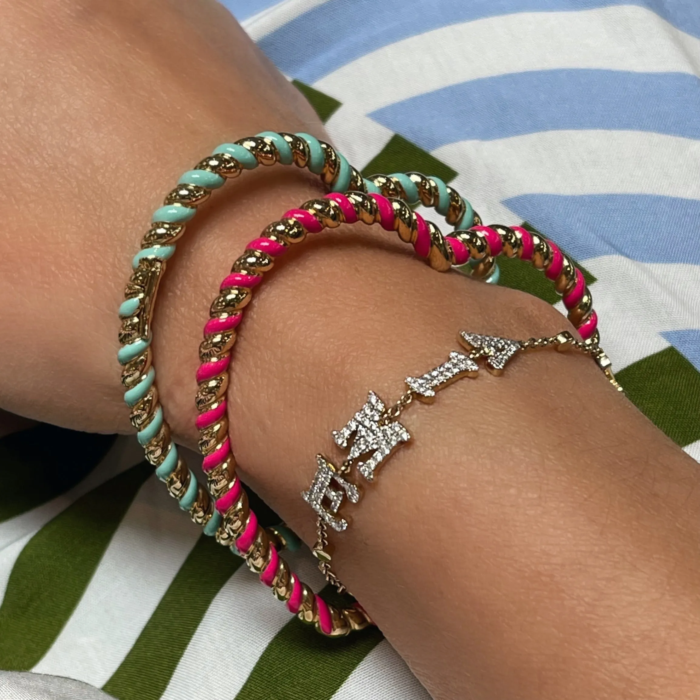 Je T'aime Diamond Letter Chain Bracelet