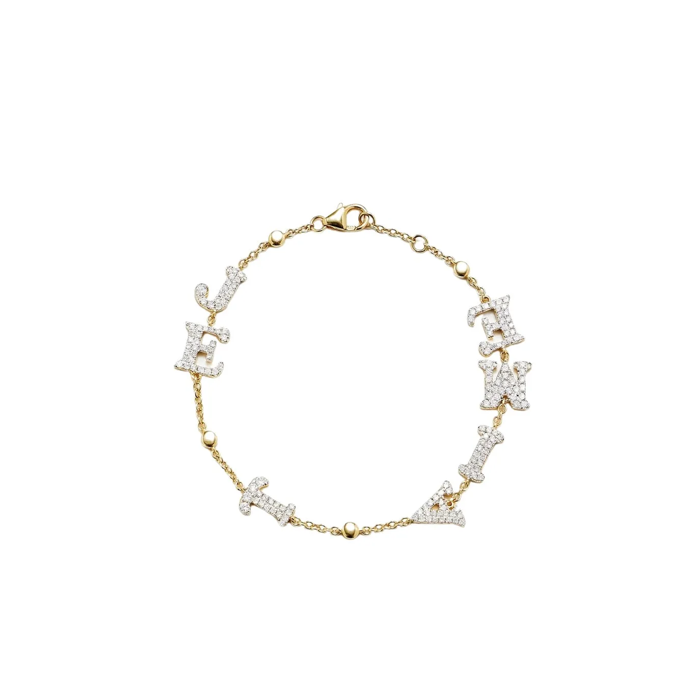 Je T'aime Diamond Letter Chain Bracelet
