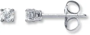 JewelMore 14K Gold Round Cut Diamond Studs