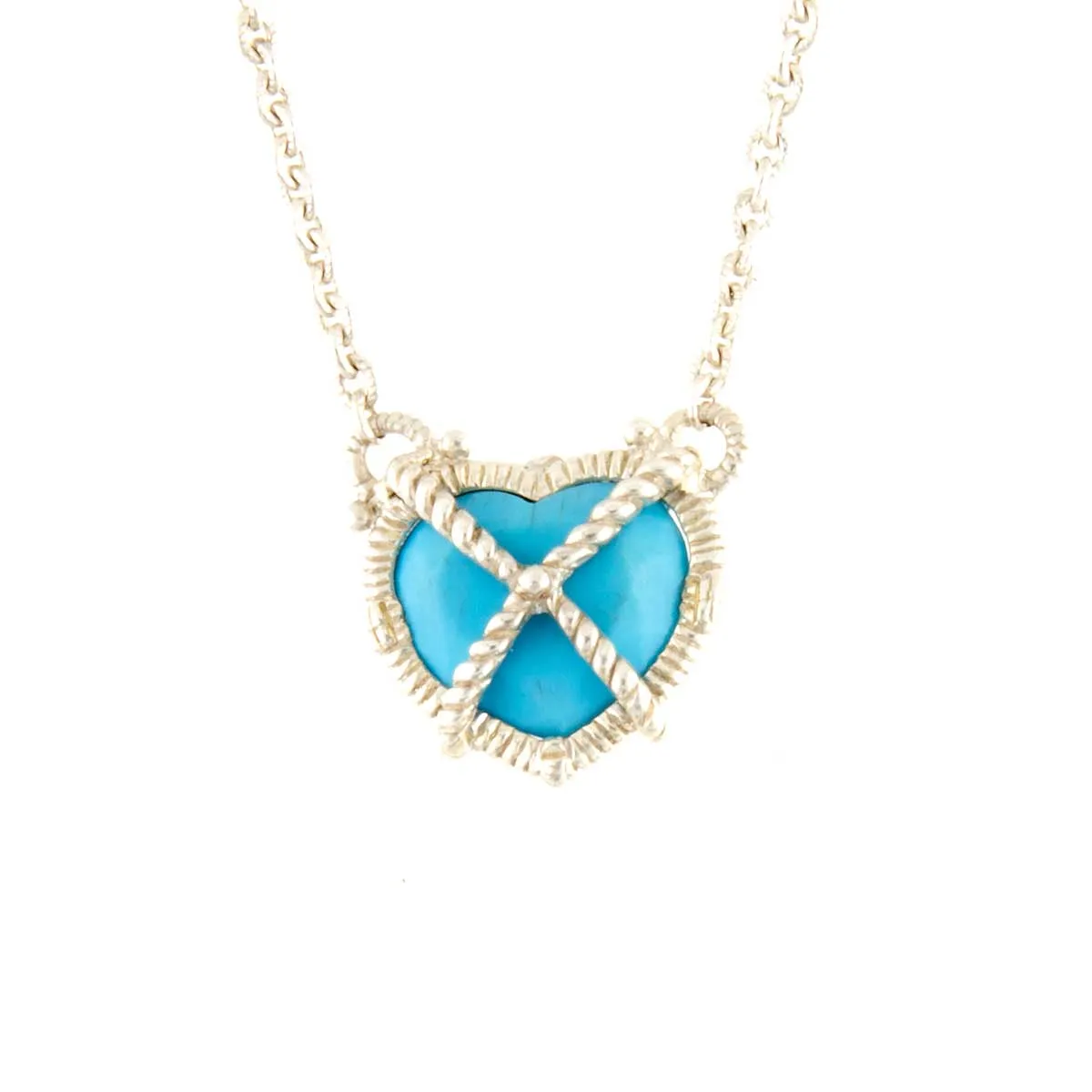 Judith Ripka Rhapsody Turqouise & Diamond Heart Necklace