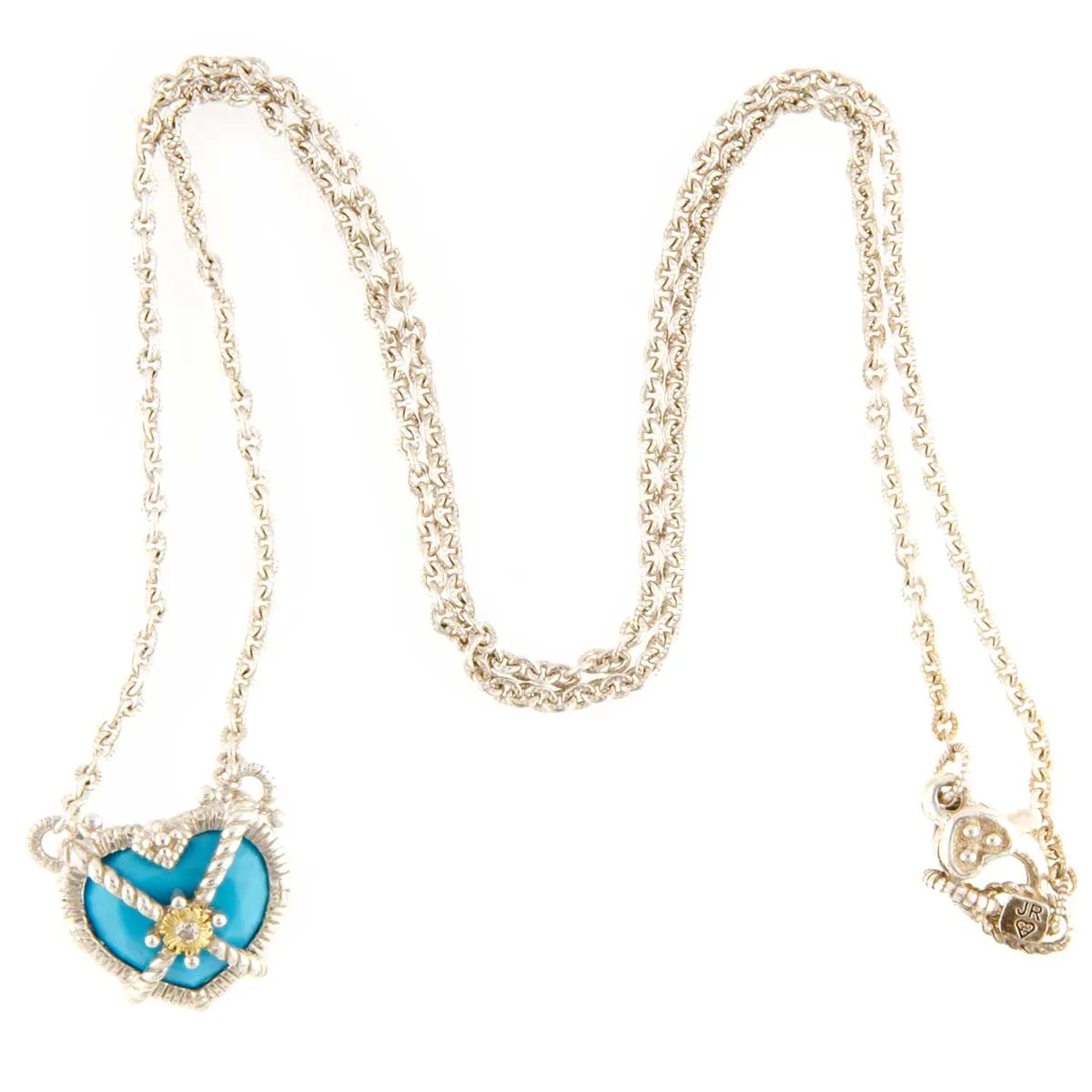Judith Ripka Rhapsody Turqouise & Diamond Heart Necklace