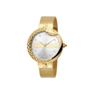 Just Cavalli Ladies Watch Ip Gold Case With Mesh Bracelet