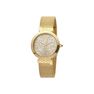 Just Cavalli LadiesÂ Watch Animal Print Dial With Ip Gold Mesh Bracelet