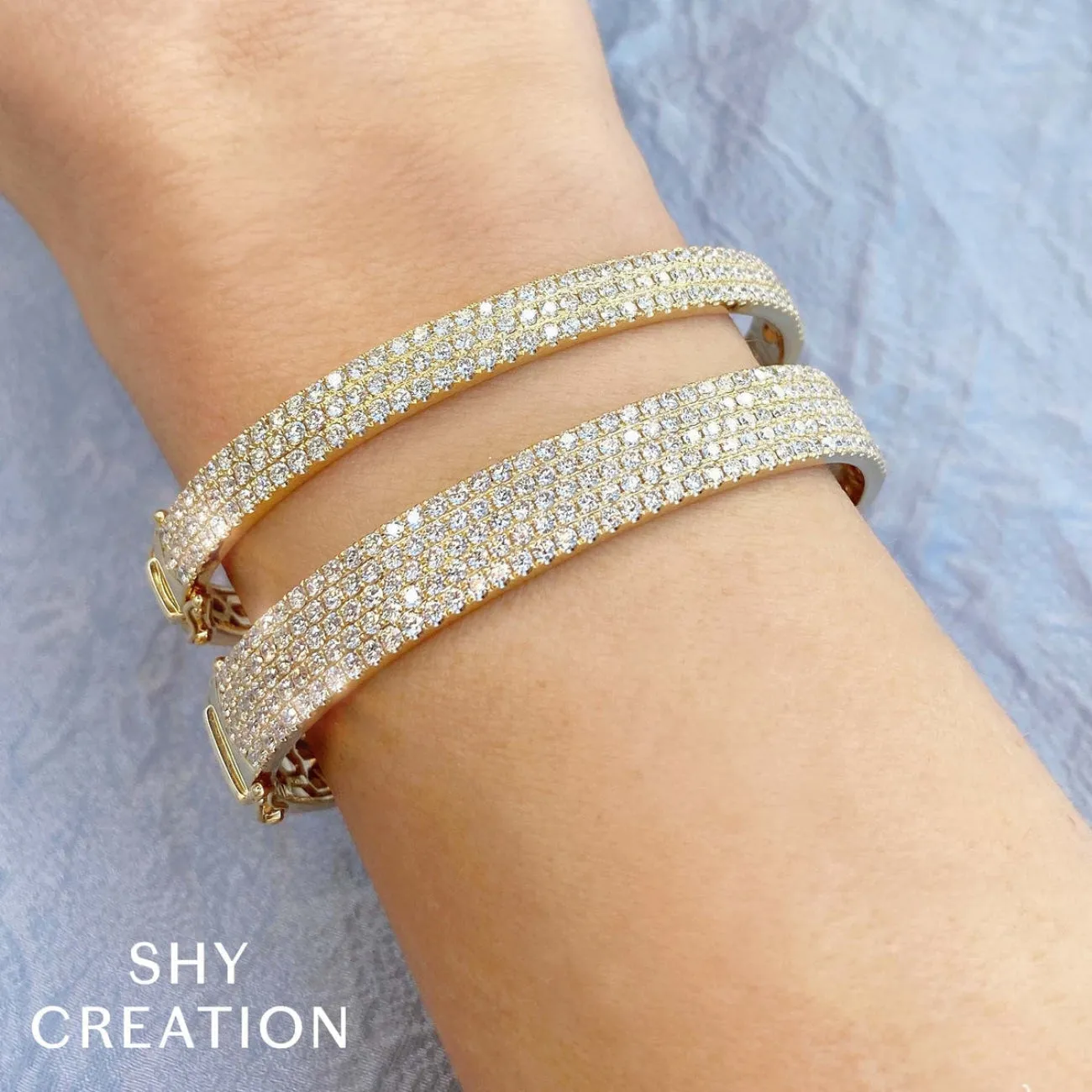 Kate 14K Yellow Gold Diamond Pave Bangle Bracelet