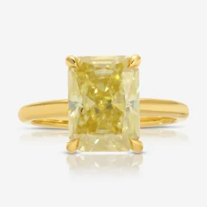 Kate Flush (4.8ct) Canary Radiant Moissanite Engagement Ring