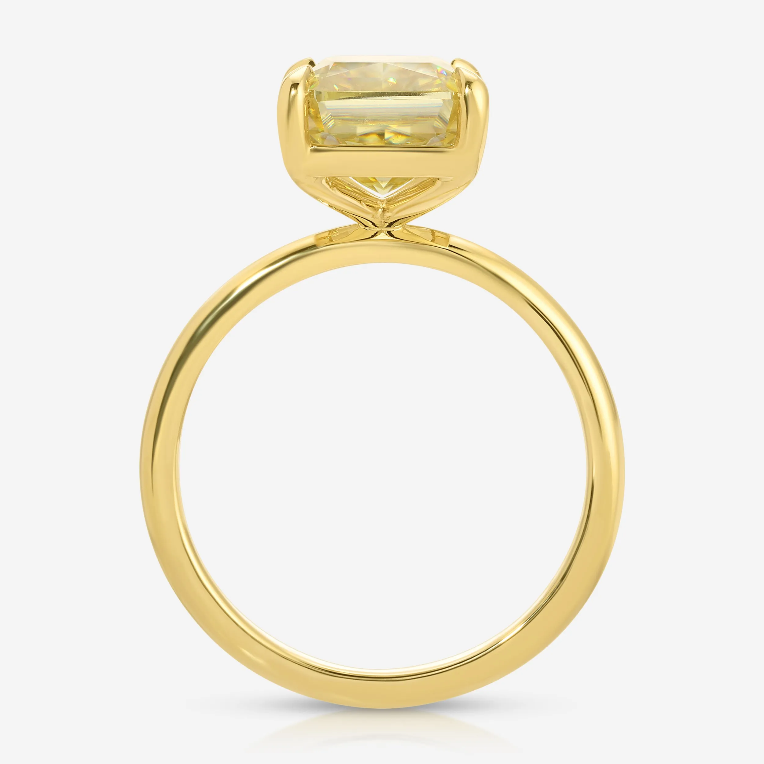 Kate Flush (4.8ct) Canary Radiant Moissanite Engagement Ring