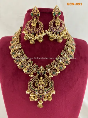 Kemp Kundan Bridal Necklace : Costume Jewelry Big Necklaces GCN-091