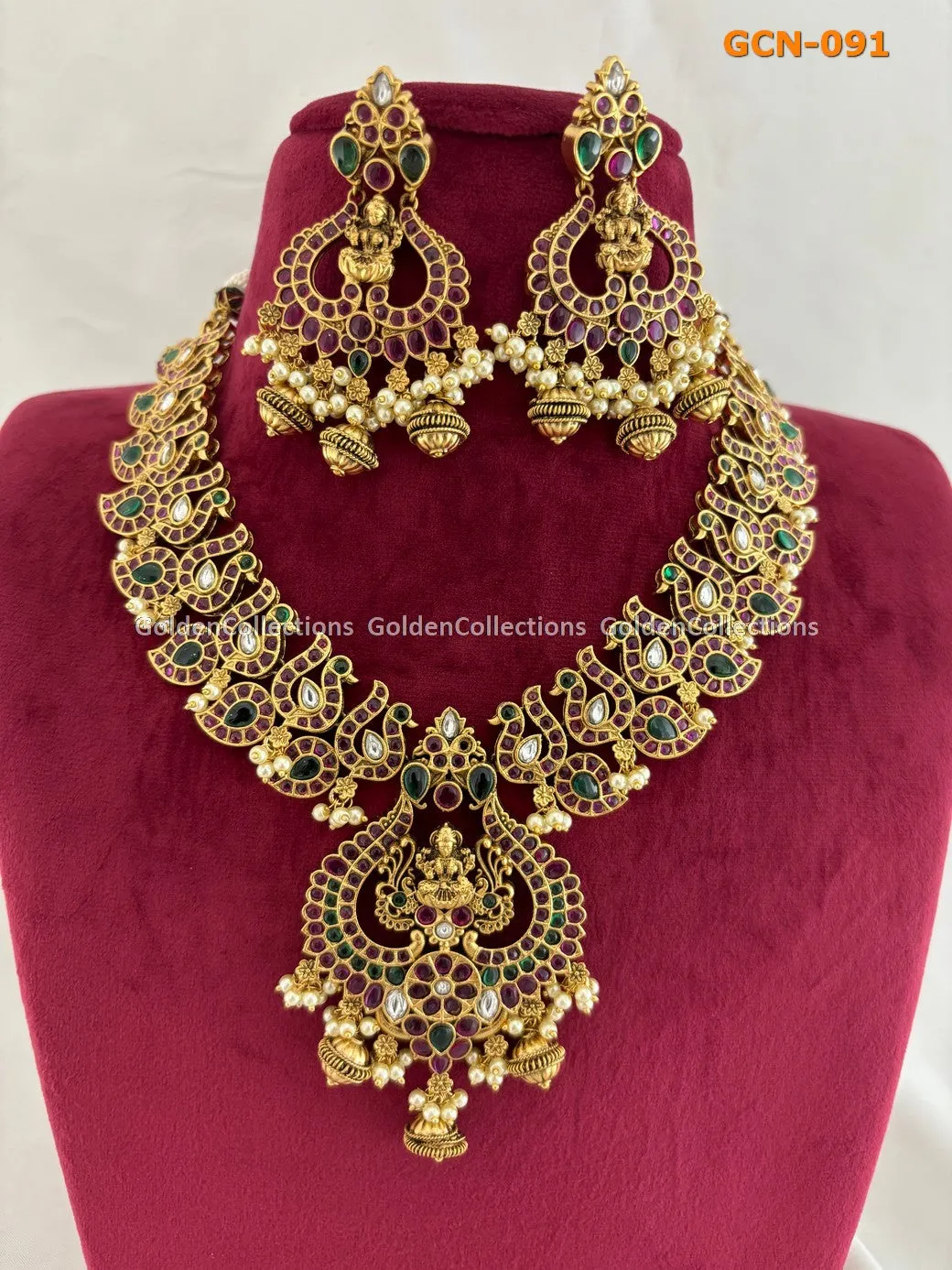 Kemp Kundan Bridal Necklace : Costume Jewelry Big Necklaces GCN-091