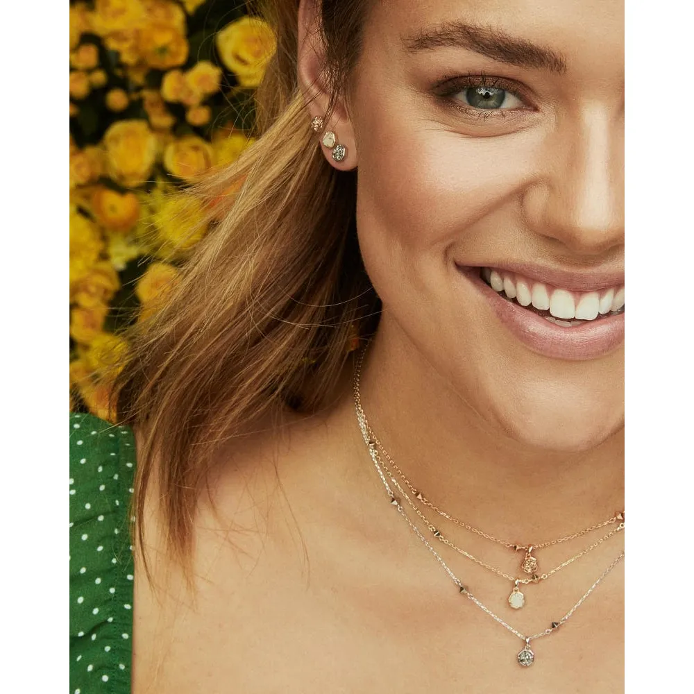 Kendra Scott Nola Stud Earrings in Rhodium Platinum Drusy