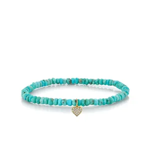 Kids Collection Gold & Diamond Baby Heart on Turquoise