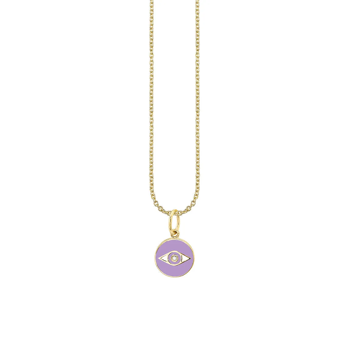 Kids Collection Gold & Enamel Tiny Eye Medallion Necklace