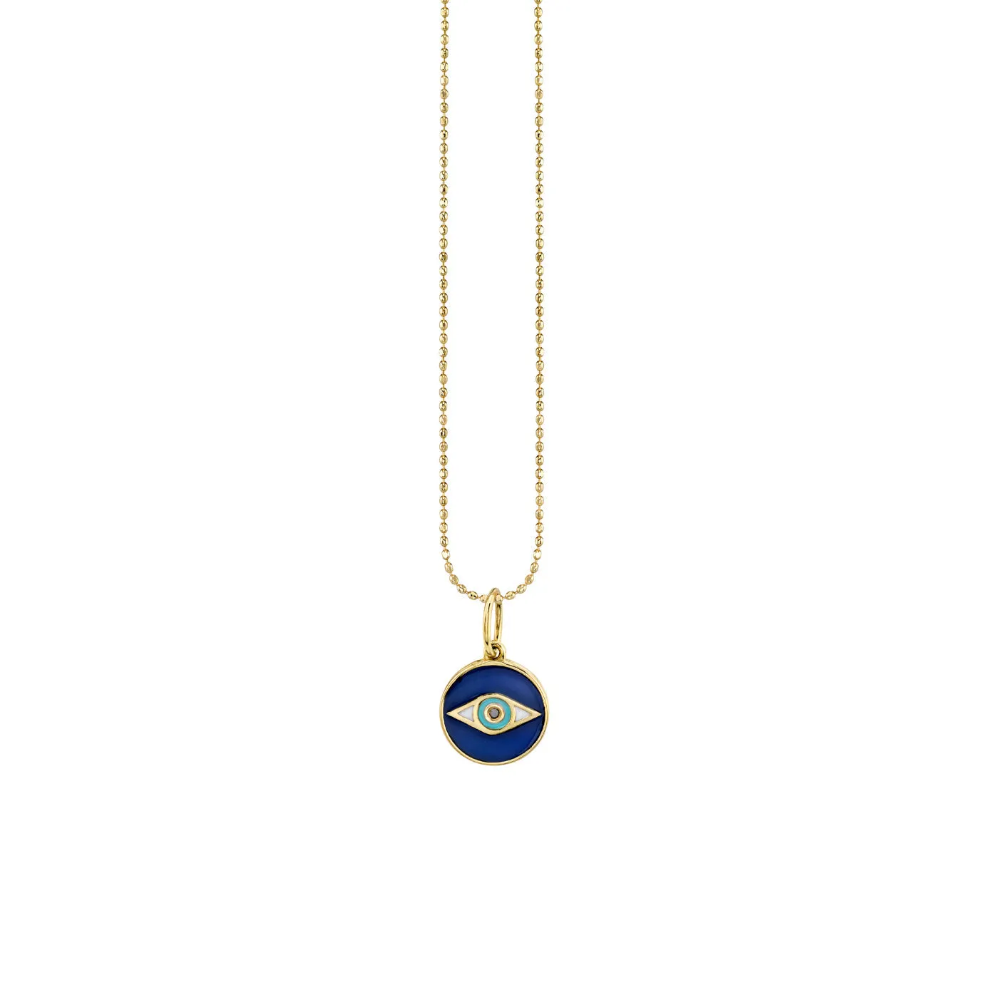 Kids Collection Gold & Enamel Tiny Eye Medallion Necklace