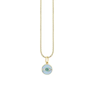 Kids Collection Gold & Enamel Tiny Eye Medallion Necklace