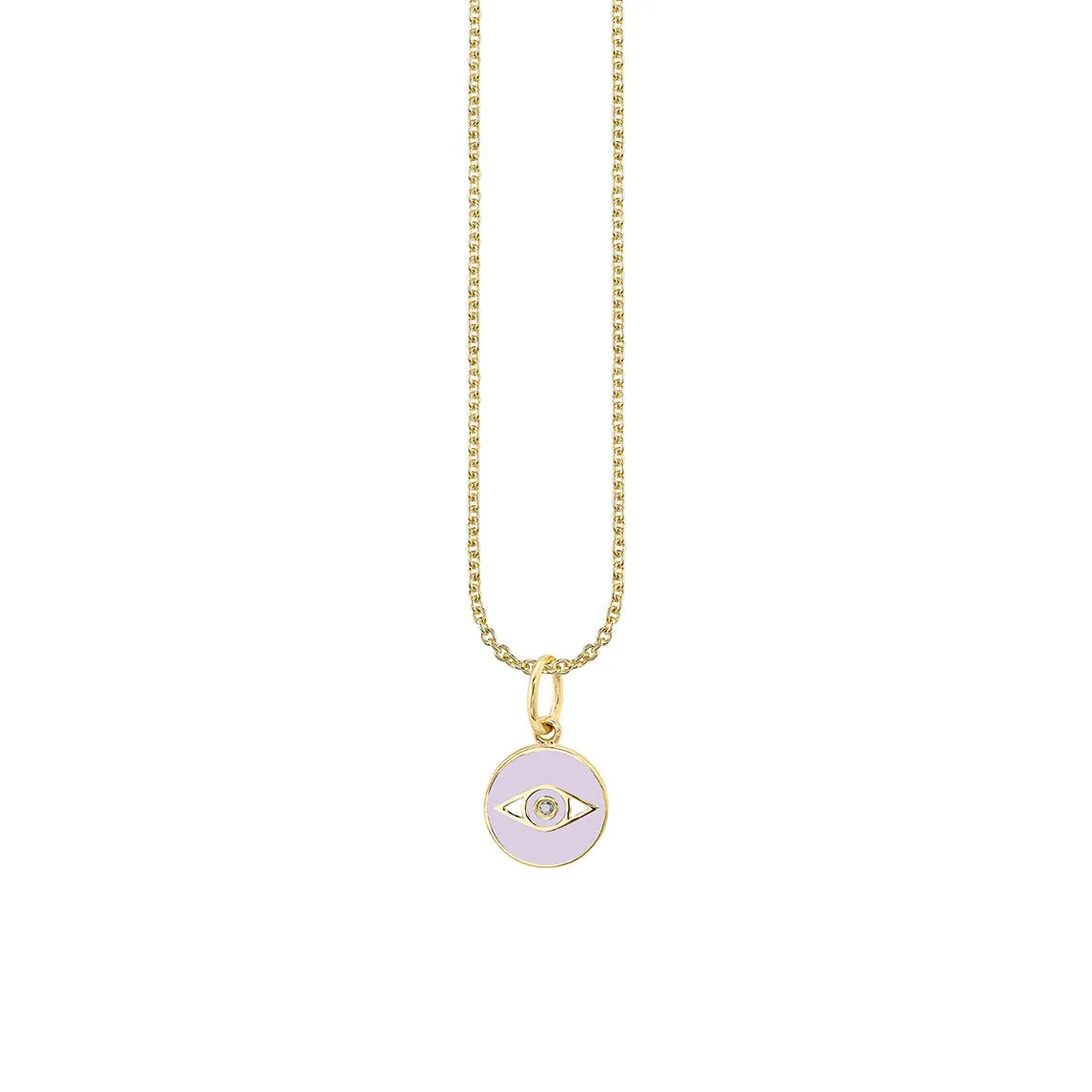 Kids Collection Gold & Enamel Tiny Eye Medallion Necklace